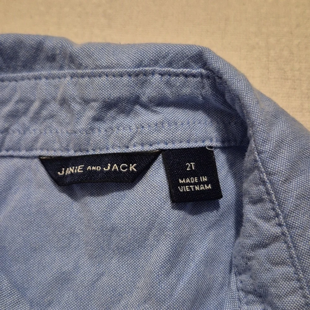 Janie and Jack boys 2T light blue embroidered Easter shirt VVGUC - Picture 2 of 6